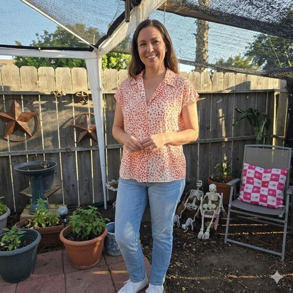 Worthington Women's Pink and White Blouse